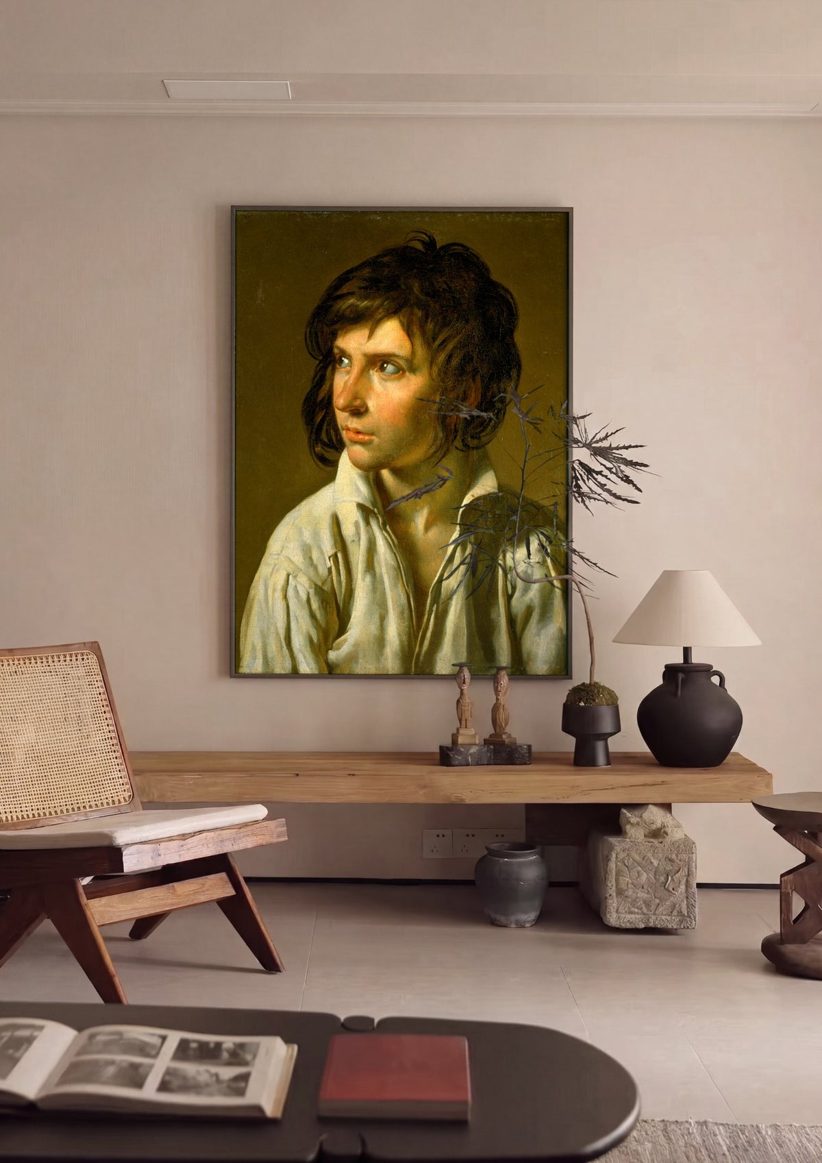 Quadro Decorativo Jovem Inquieto - Anne-Louis Girodet | quadro emoldurado na parede