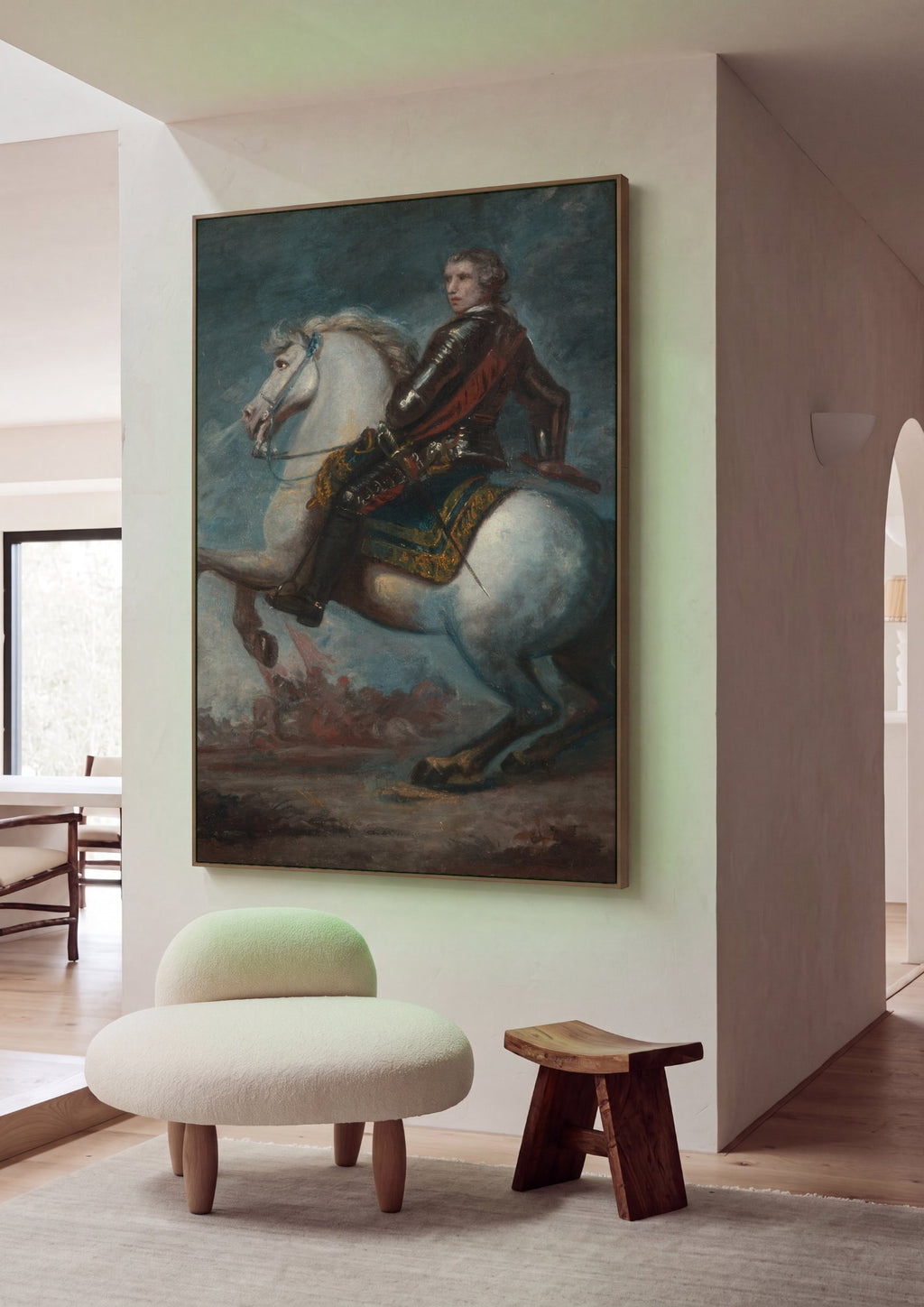 Quadro Decorativo 'O Coronel Acland e o Cavalo' - Joshua Reynolds em ambiente decorado