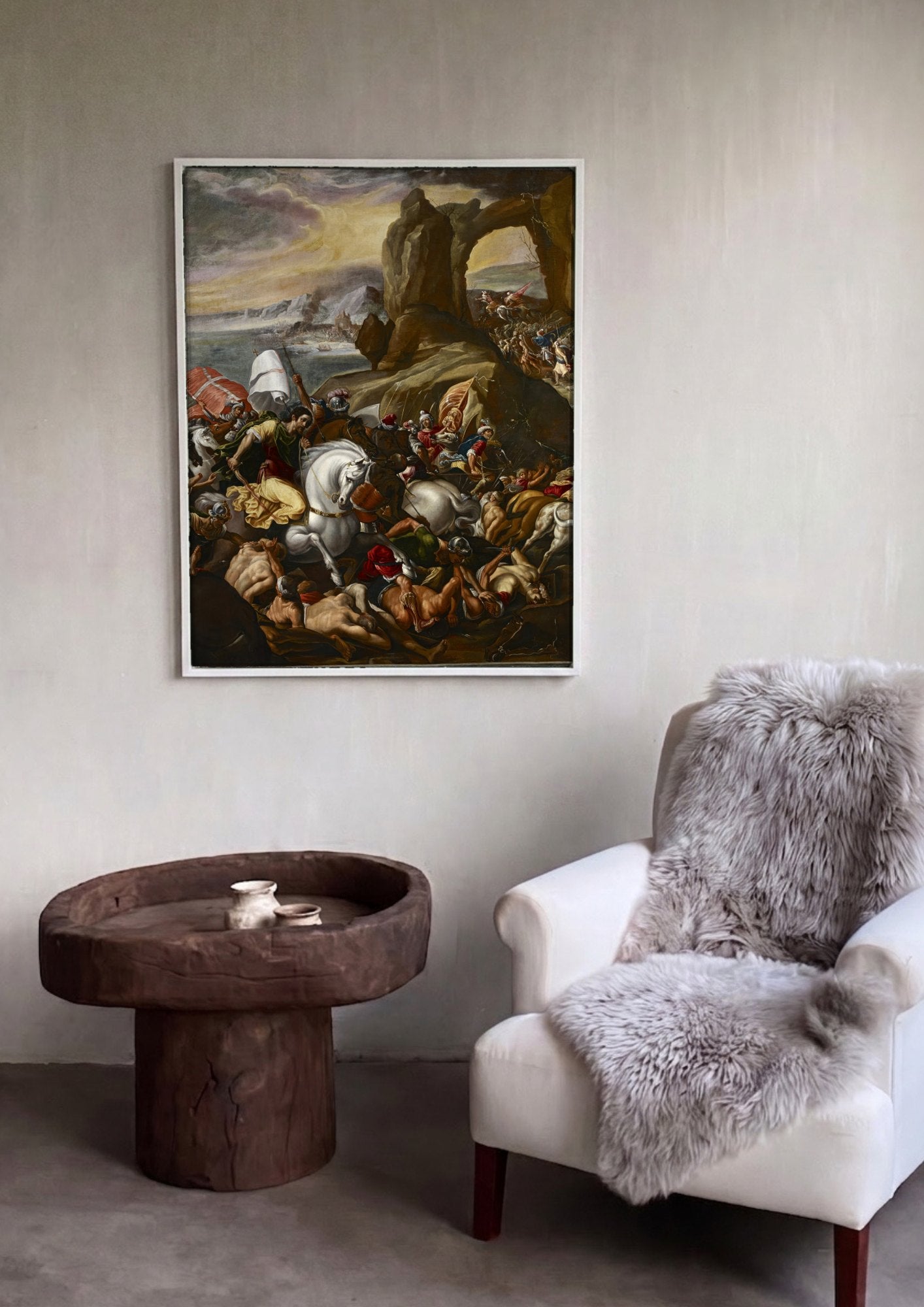 Quadro Decorativo A Batalha de Lepanto - Orazio Borgianni | quadro emoldurado na parede