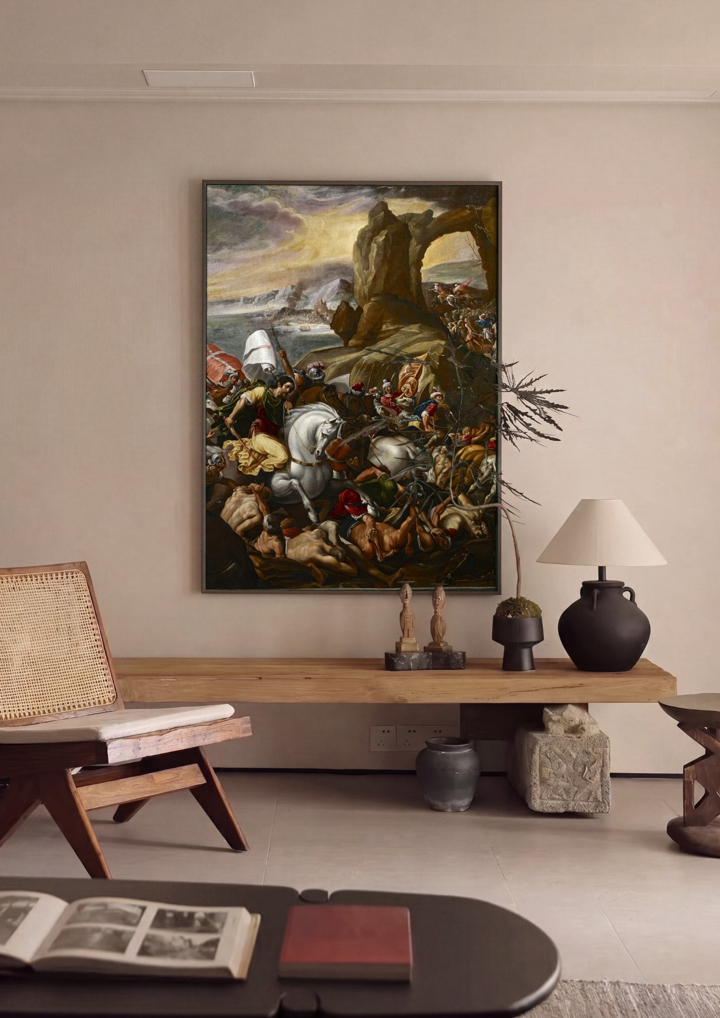 Quadro Decorativo A Batalha de Lepanto - Orazio Borgianni | quadro emoldurado na parede