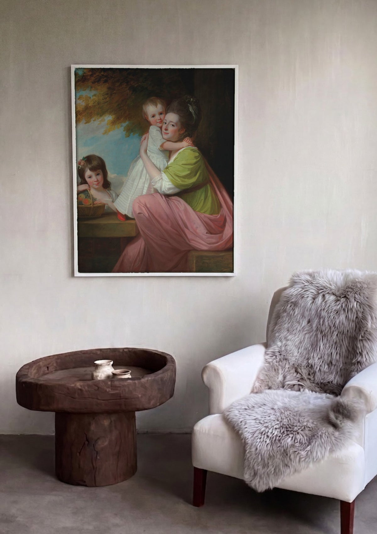 Quadro Decorativo Mãe e Filhos - George Romney | quadro emoldurado na parede