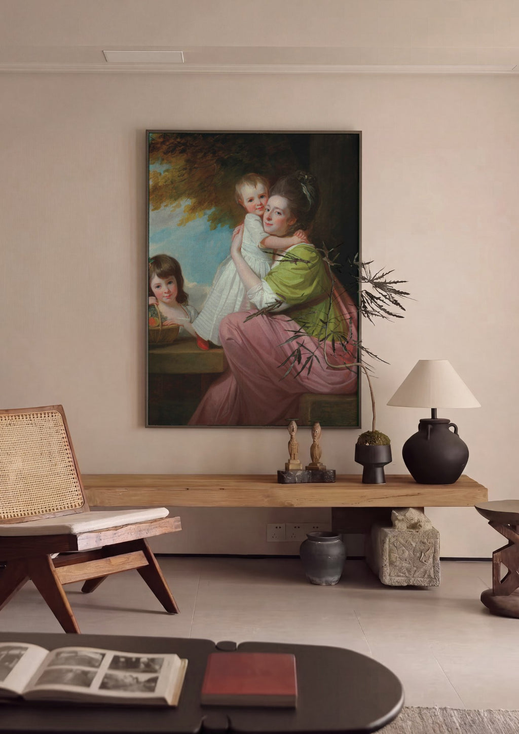 Quadro Decorativo Mãe e Filhos - George Romney | quadro emoldurado na parede
