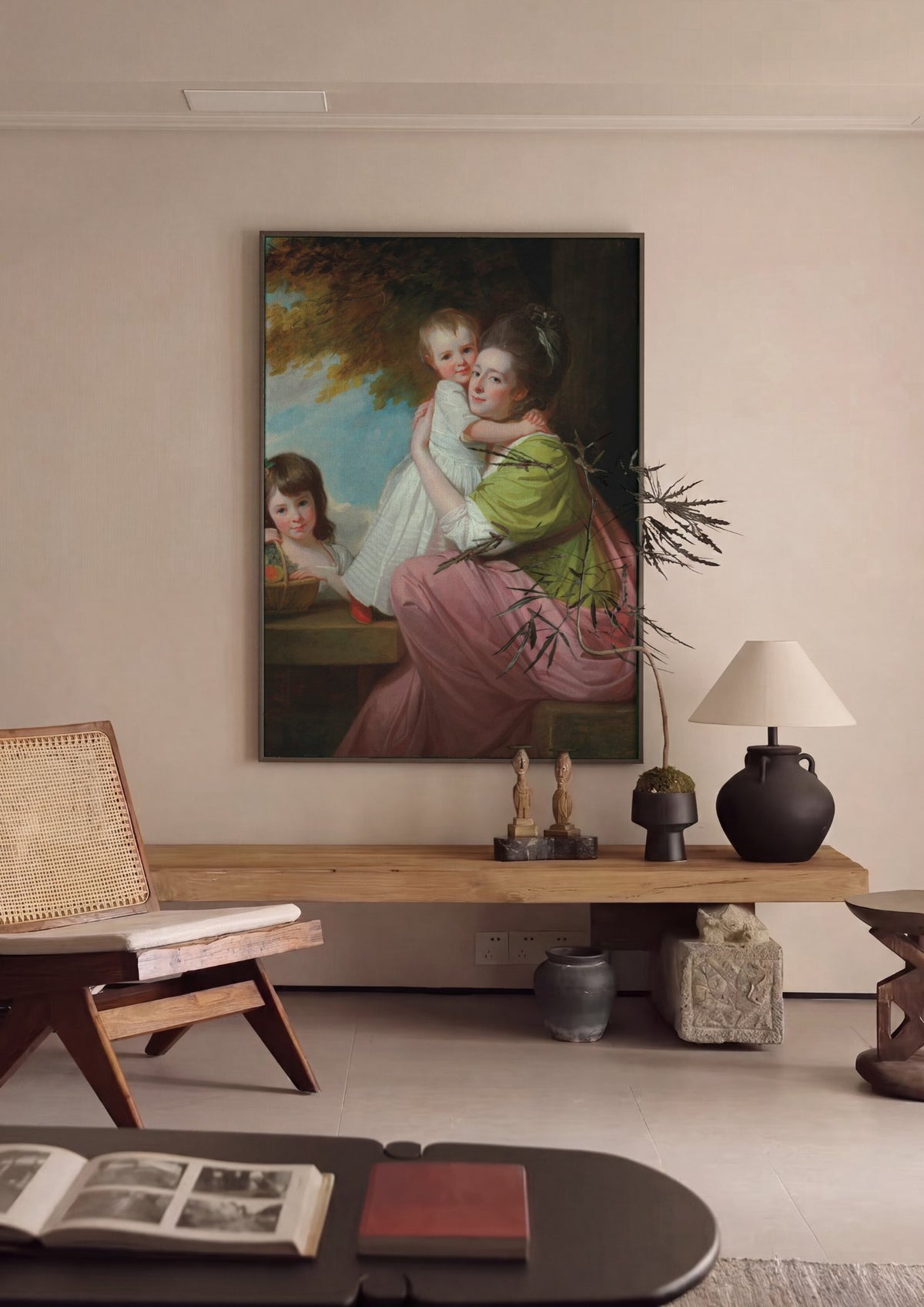 Quadro Decorativo Mãe e Filhos - George Romney | quadro emoldurado na parede