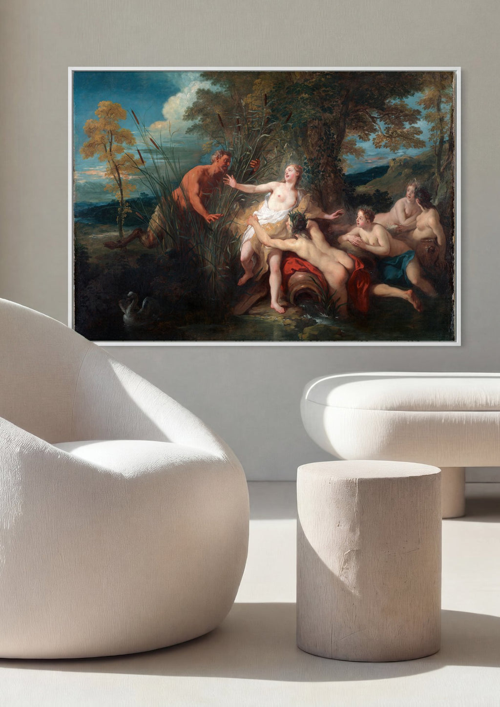 Quadro Decorativo A Surpresa de Céfalo e Procris - Jean François de Troy em ambiente decorado