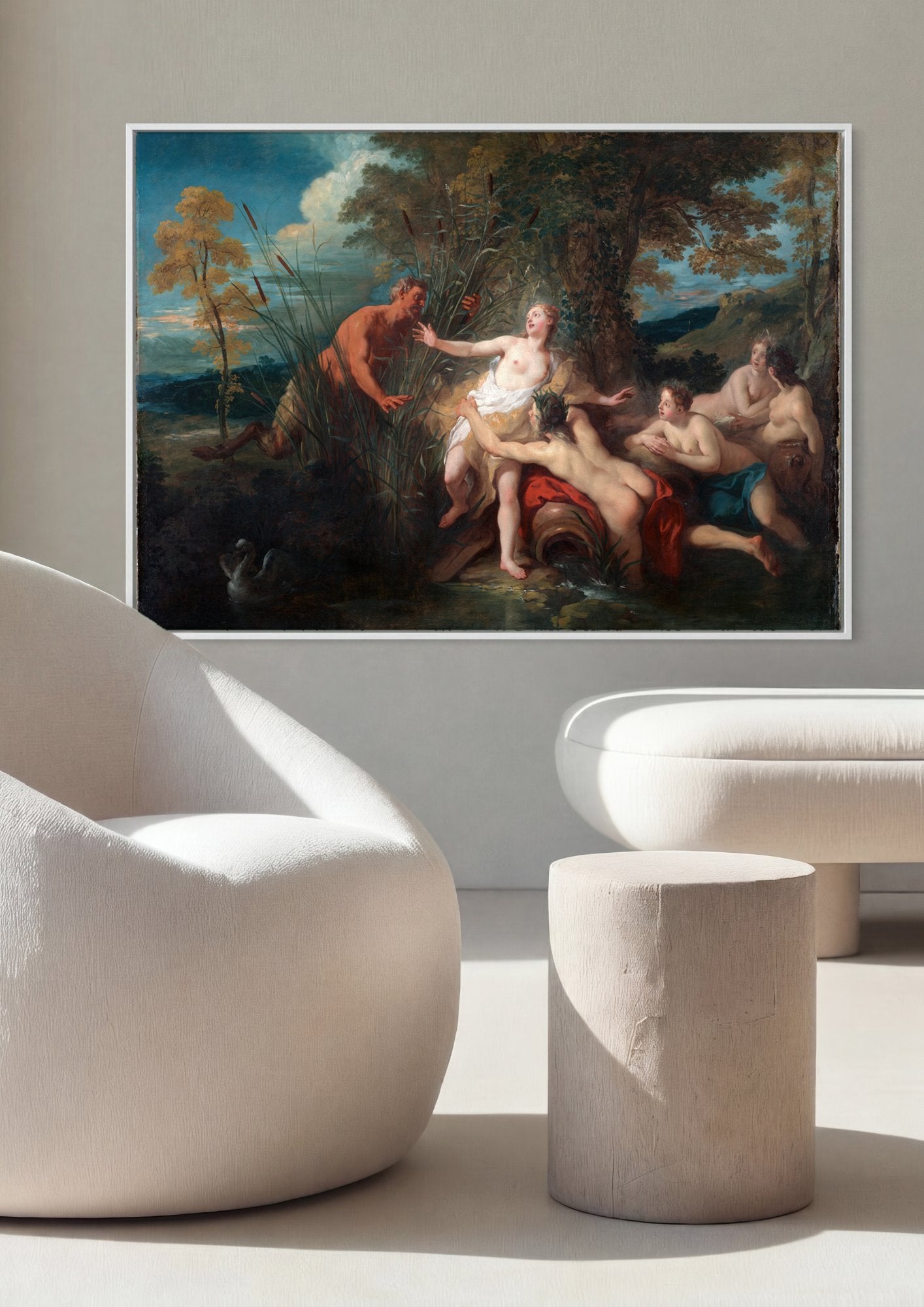 Quadro Decorativo A Surpresa de Céfalo e Procris - Jean François de Troy em ambiente decorado