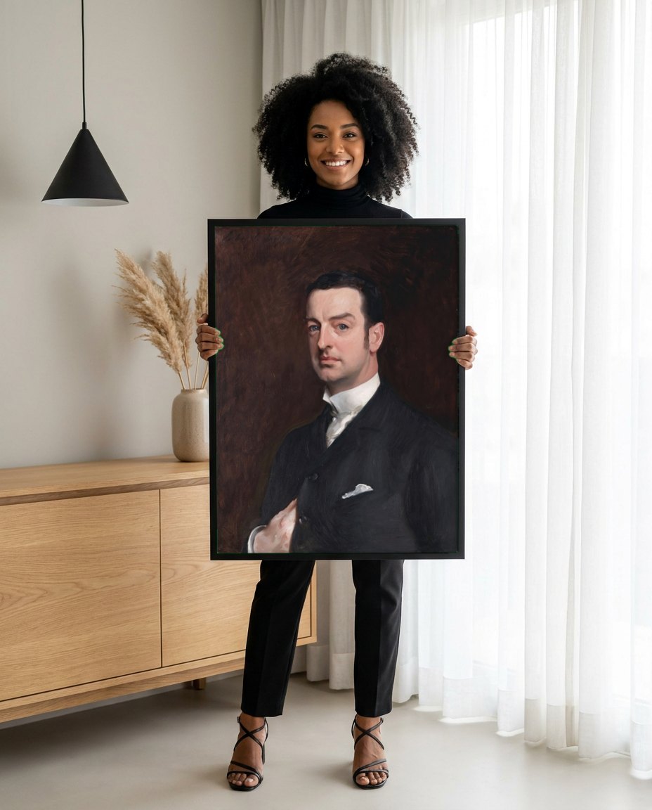 Quadro Decorativo Retrato de W. Graham Robertson - John Singer Sargent | modelo apresentando o quadro emoldurado