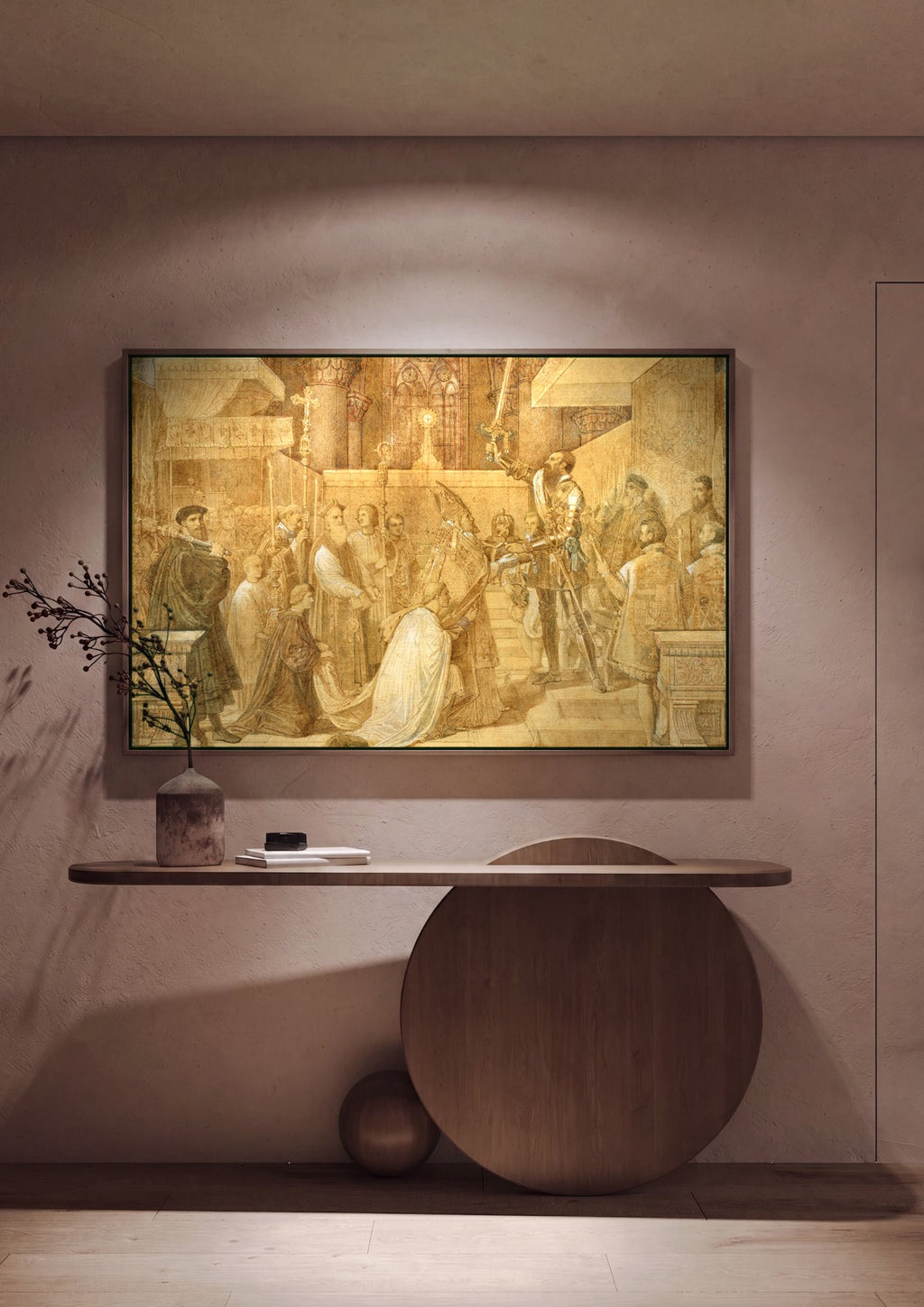 Quadro Decorativo A Investidura de São Fernando - Ingres em ambiente decorado