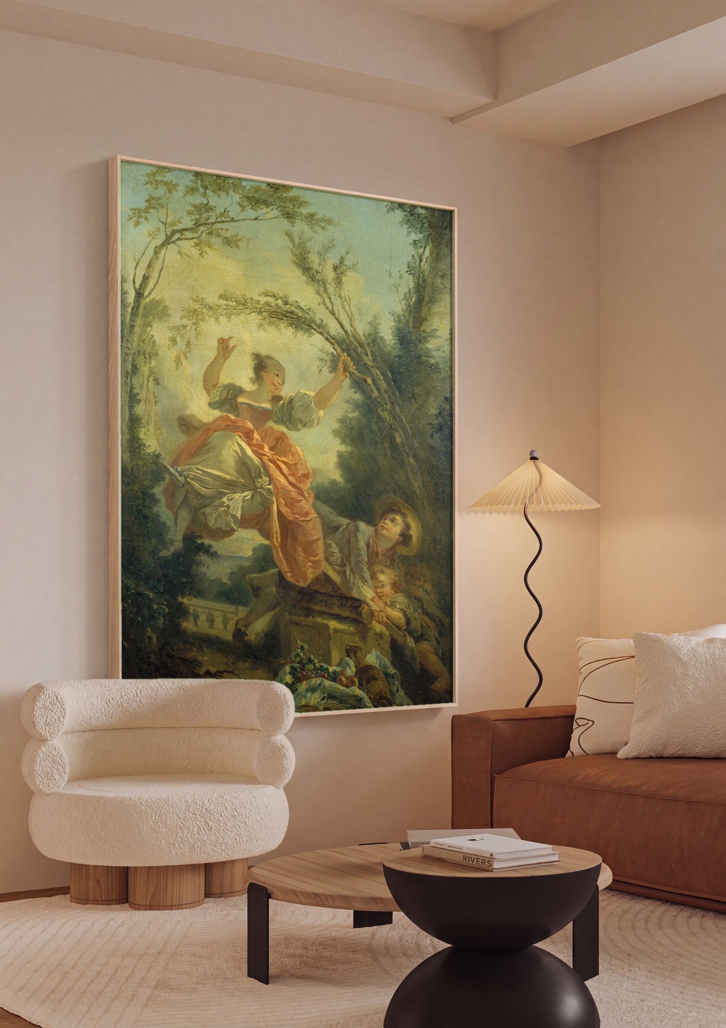 Quadro Decorativo A Gangorra (O Balanço) - Fragonard em ambiente decorado