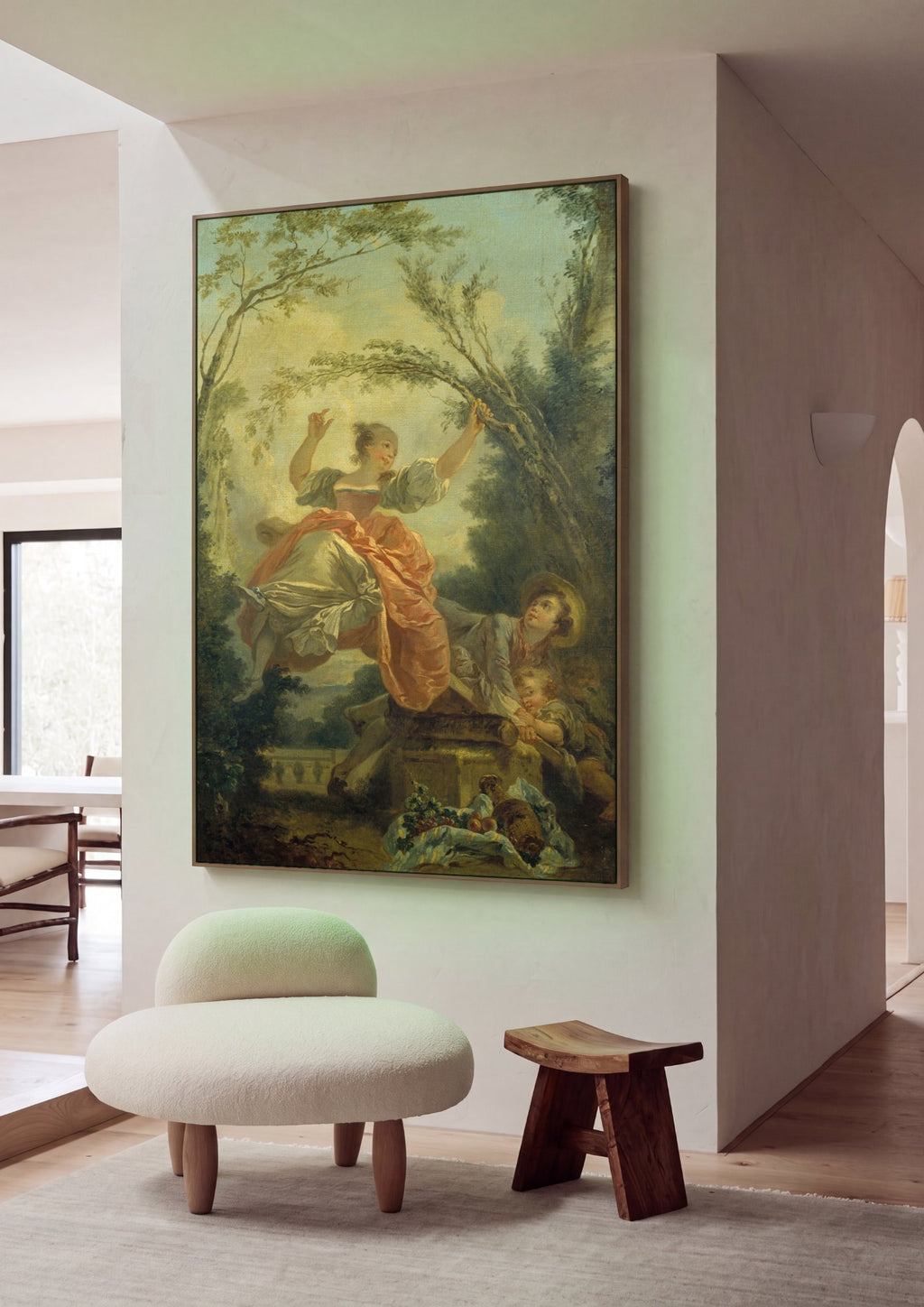 Quadro Decorativo A Gangorra (O Balanço) - Fragonard em ambiente decorado