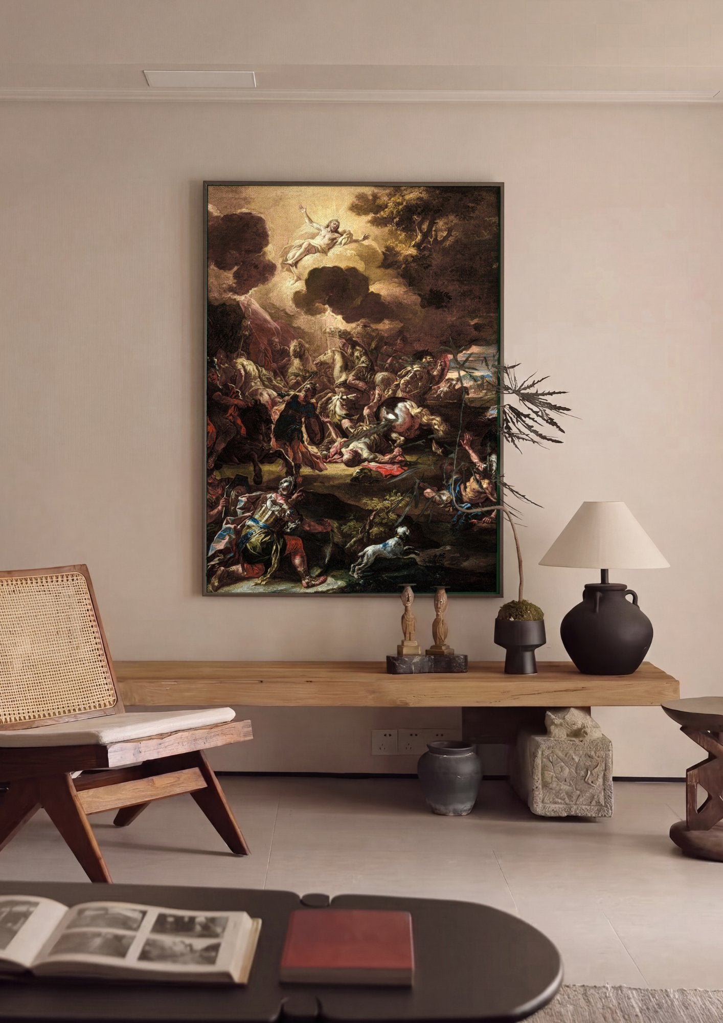 Quadro Decorativo A Conversão de Saulo - Francesco Solimena em ambiente decorado