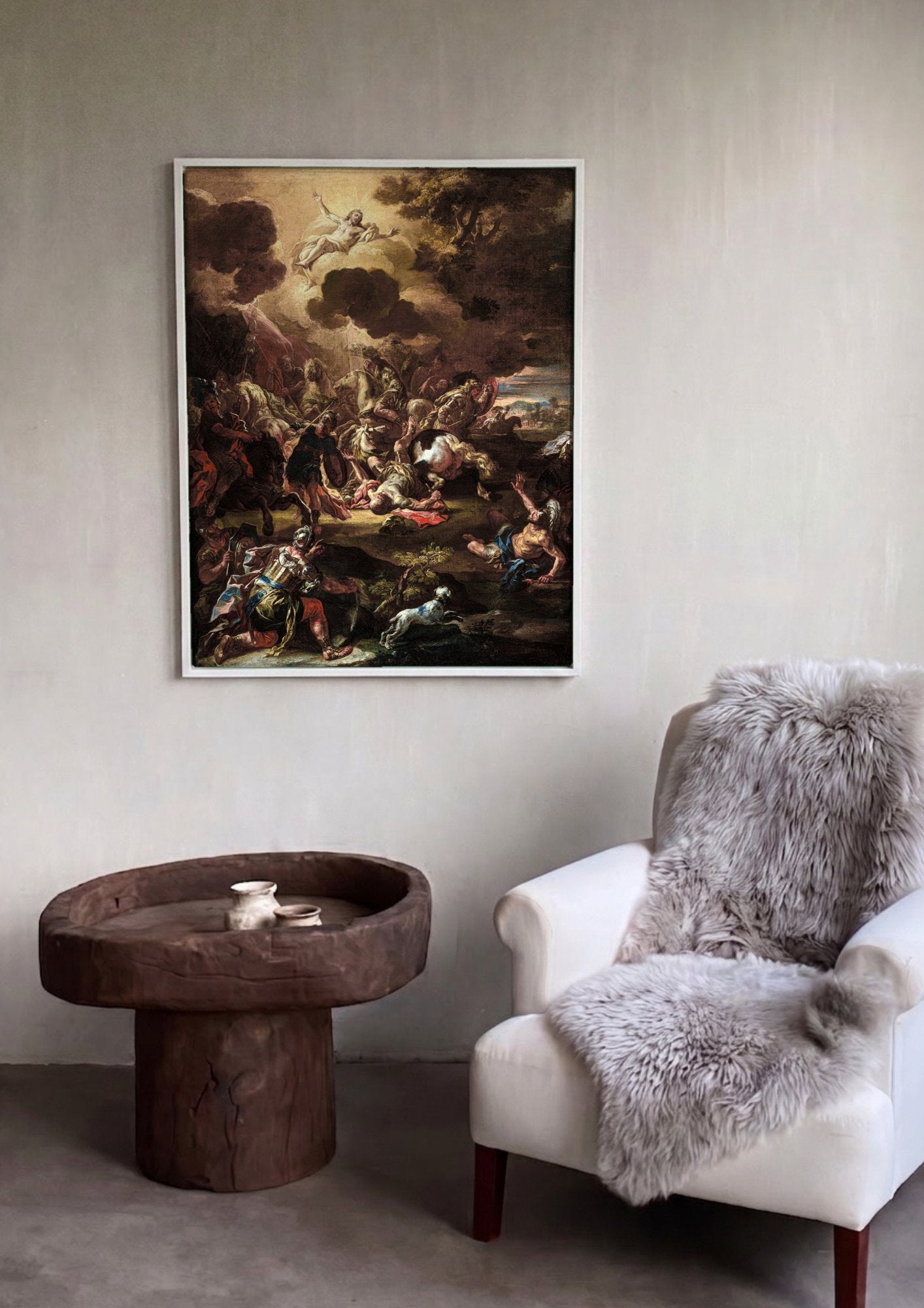 Quadro Decorativo A Conversão de Saulo - Francesco Solimena em ambiente decorado