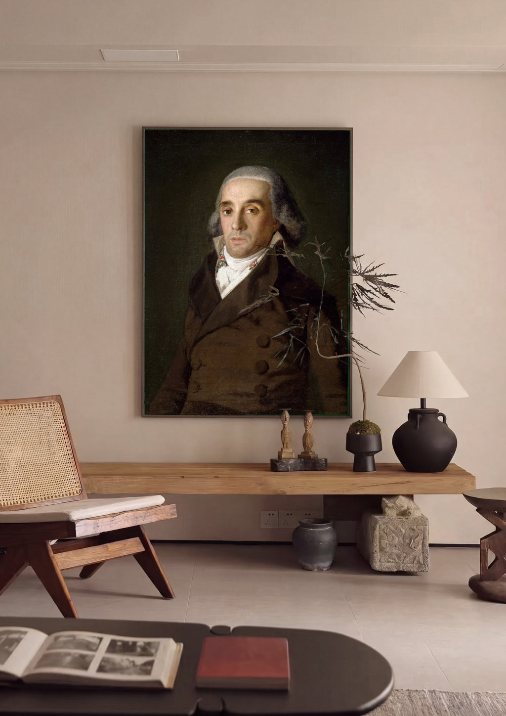 Quadro Decorativo Retrato de Caballero - Francisco de Goya em ambiente decorado