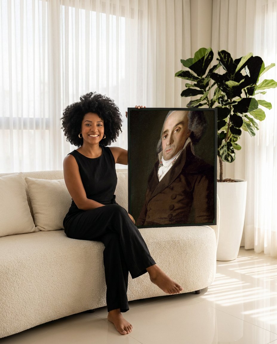 Quadro Decorativo Retrato de Caballero - Francisco de Goya com modelo em ambiente