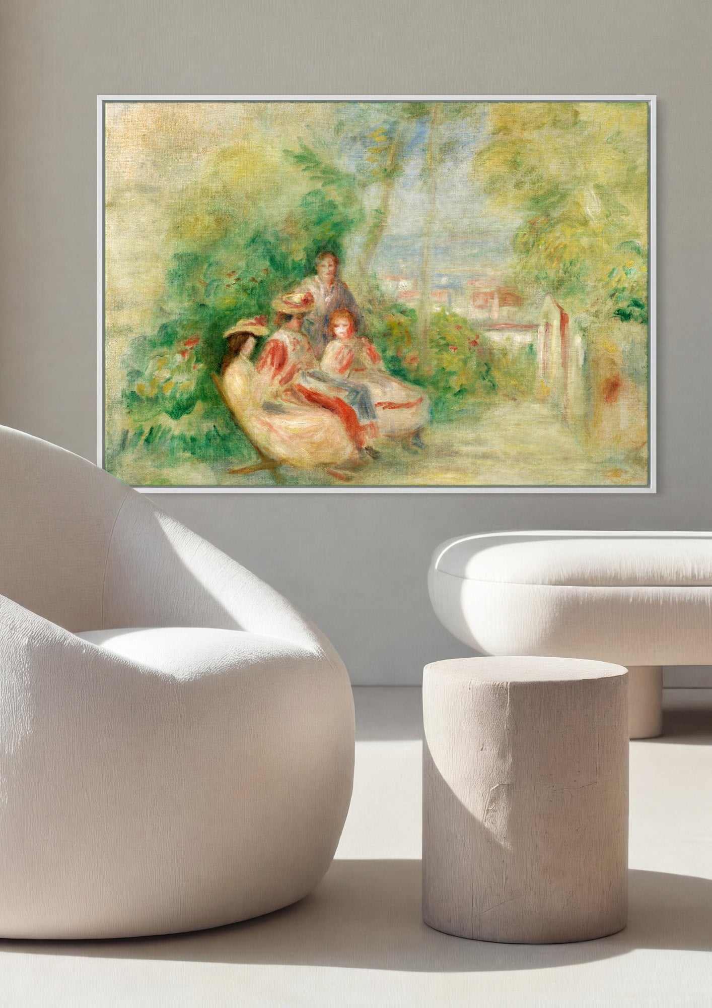 Quadro Decorativo Família no Jardim - Renoir | quadro emoldurado na parede