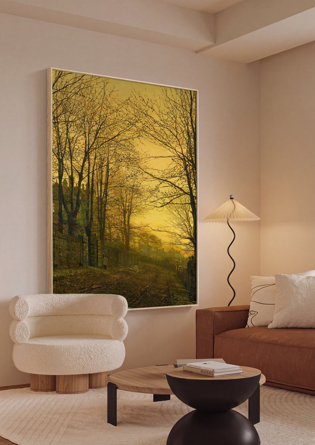 Quadro Decorativo A Chegada do Inverno - Grimshaw em ambiente decorado