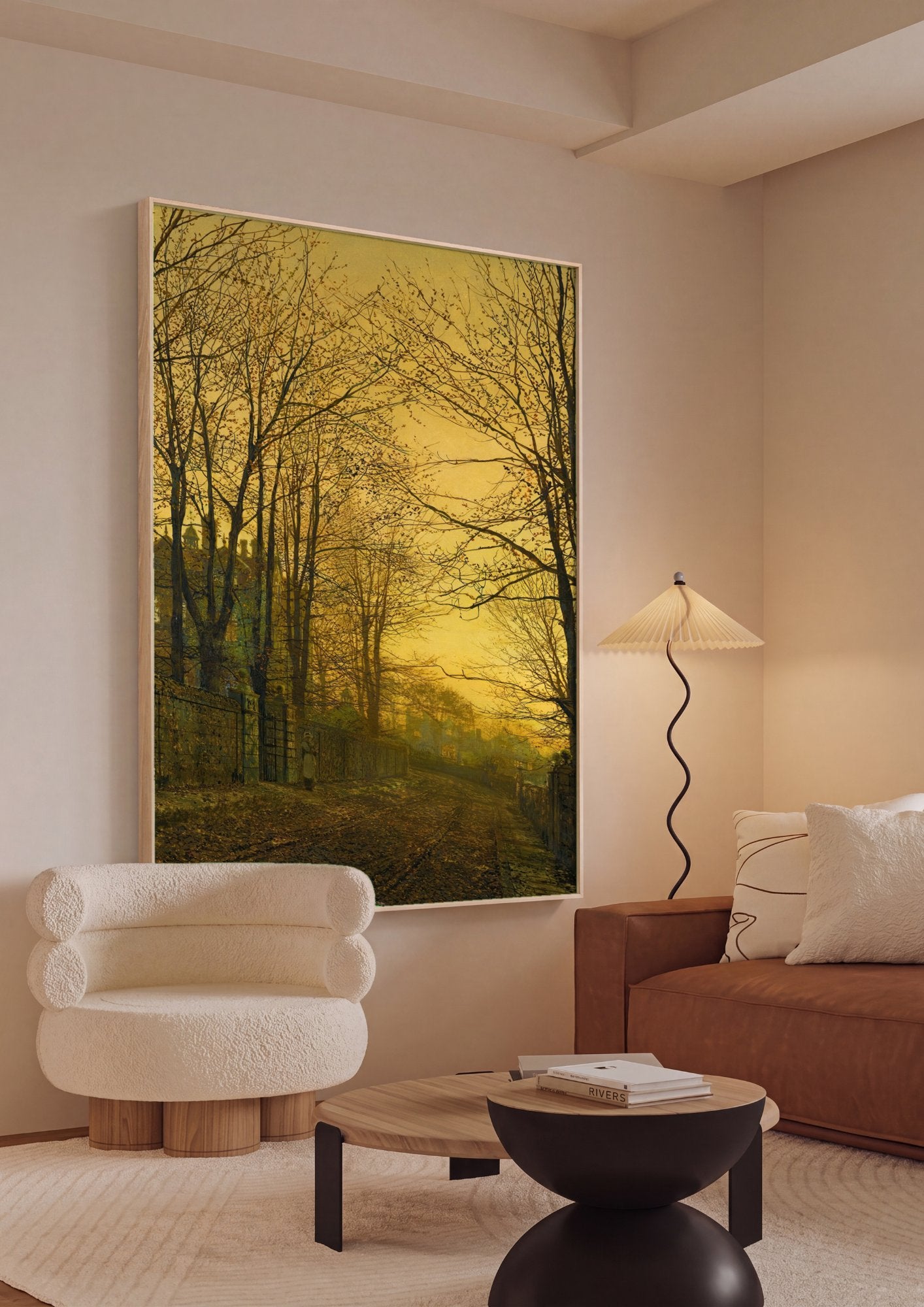 Quadro Decorativo A Chegada do Inverno - Grimshaw em ambiente decorado