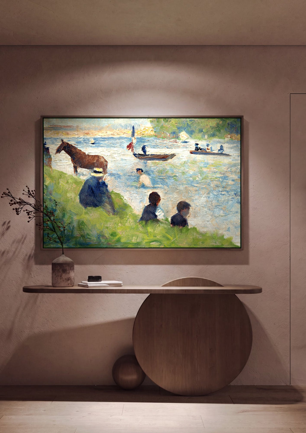 Quadro Decorativo Cena de Verao no Rio - Georges Seurat em ambiente decorado