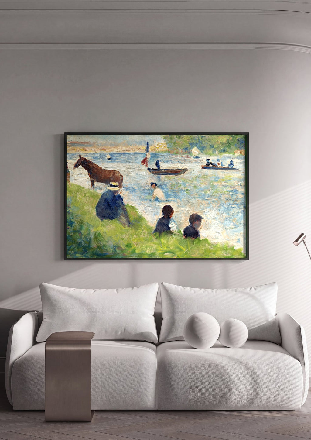 Quadro Decorativo Cena de Verao no Rio - Georges Seurat em ambiente decorado