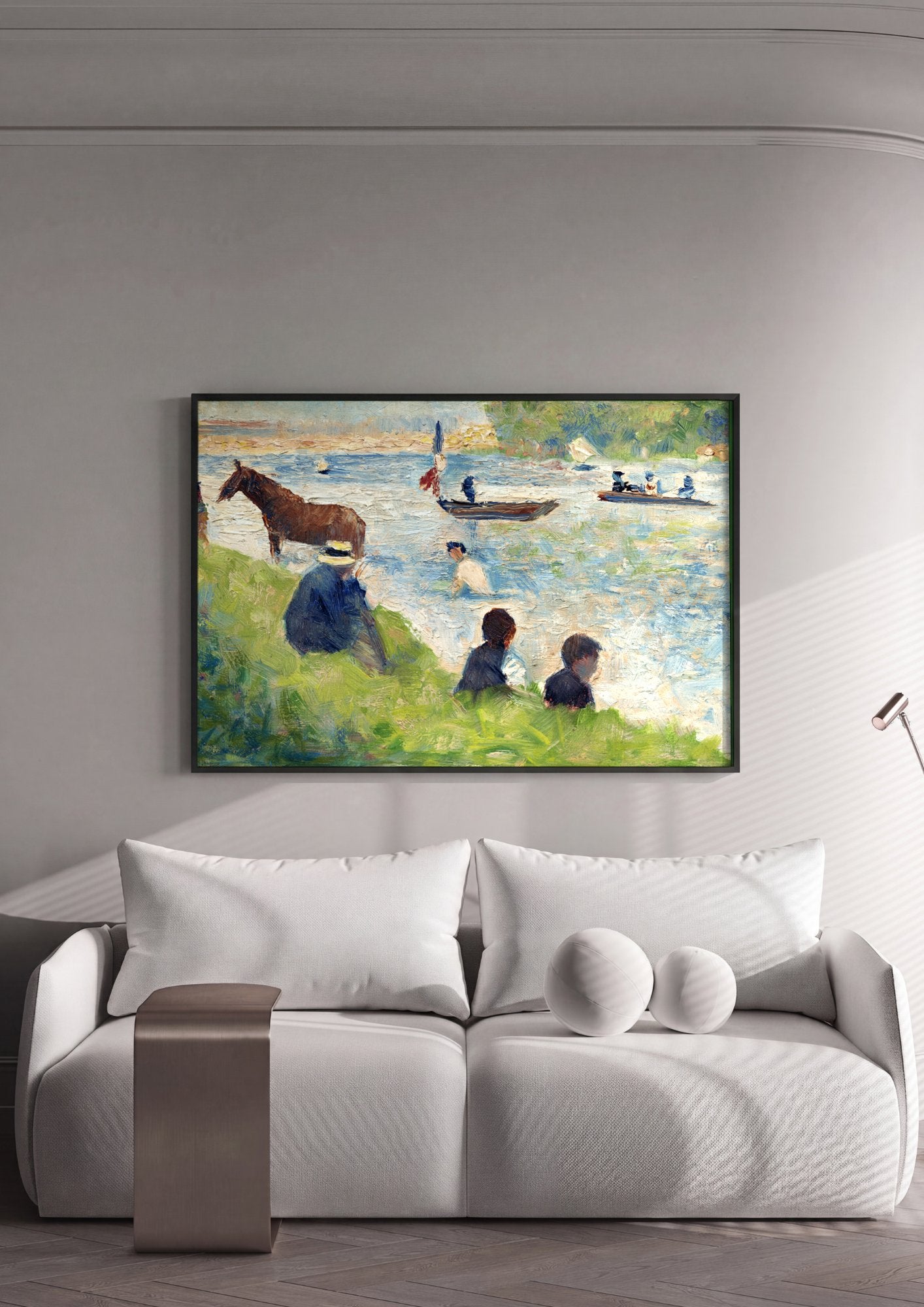 Quadro Decorativo Cena de Verao no Rio - Georges Seurat em ambiente decorado
