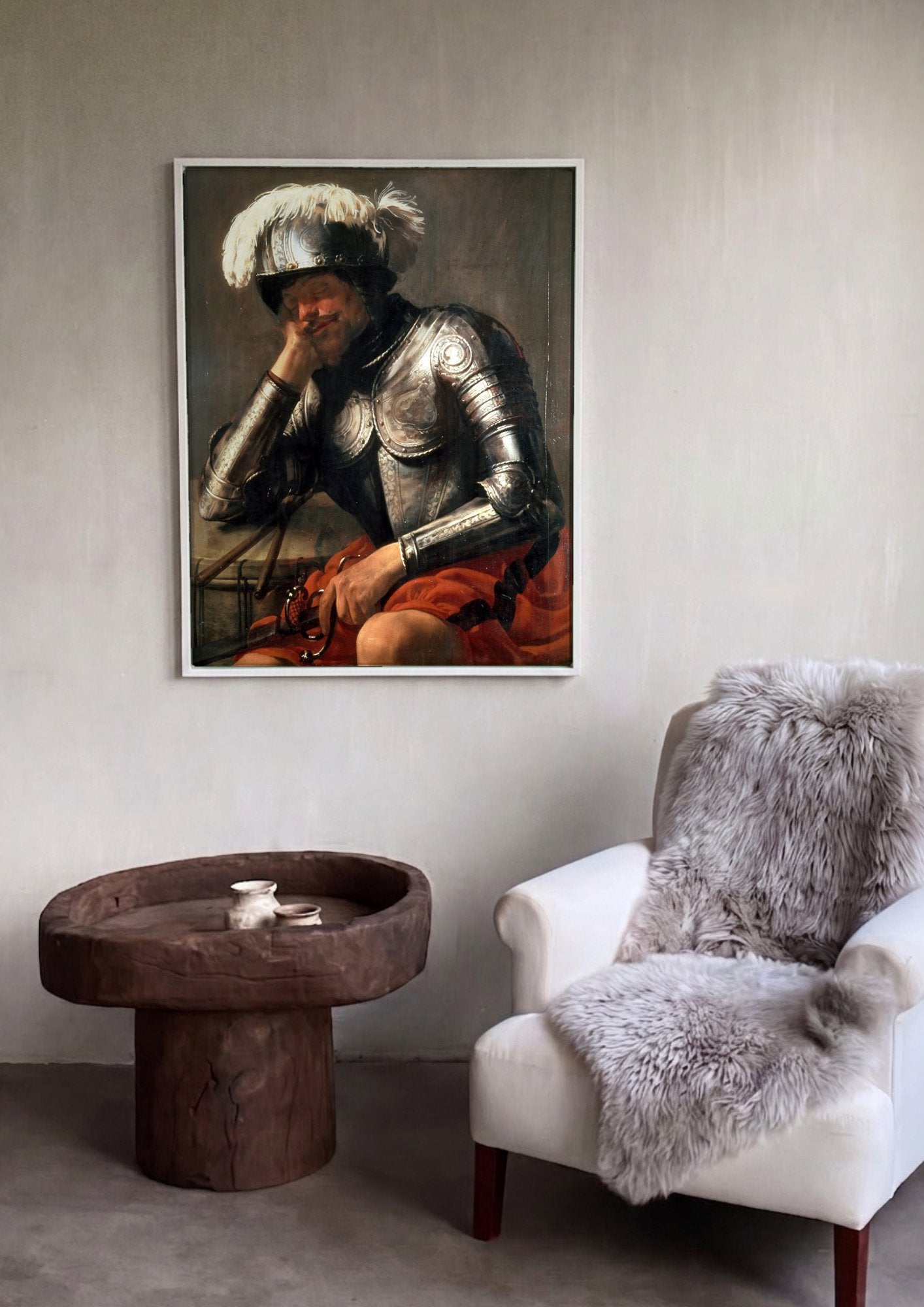 Quadro Decorativo O Soldado Adormecido - Hendrick ter Brugghen em ambiente decorado