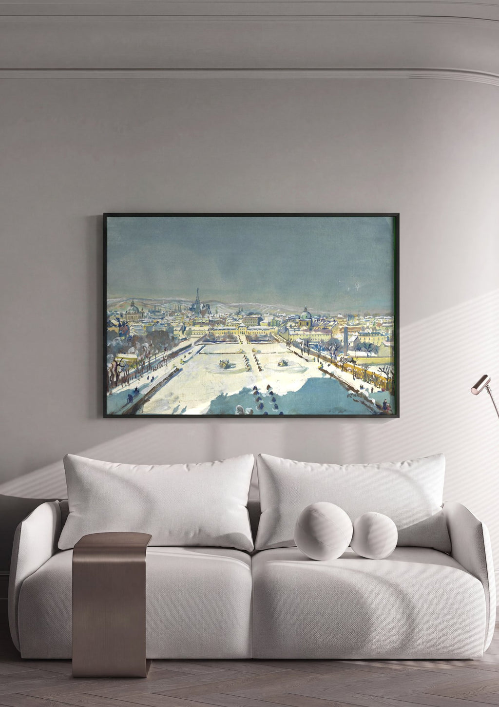 Quadro Decorativo Jardins Imperiais no Inverno - Oskar Laske em ambiente decorado