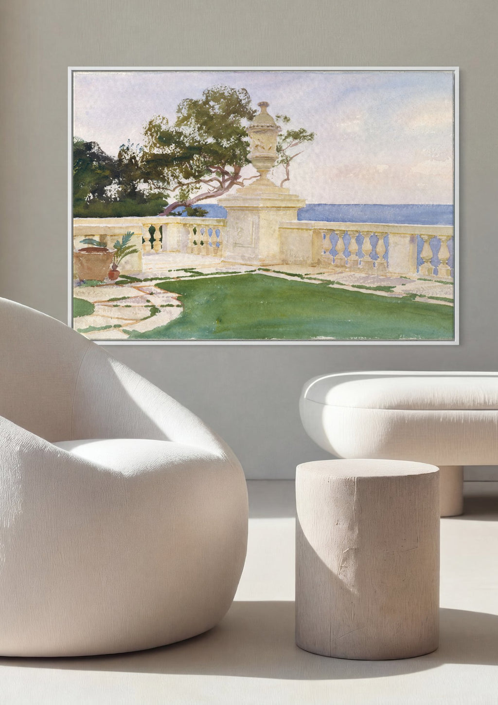 Quadro Decorativo Terraço Mediterrâneo - John Singer Sargent em ambiente decorado