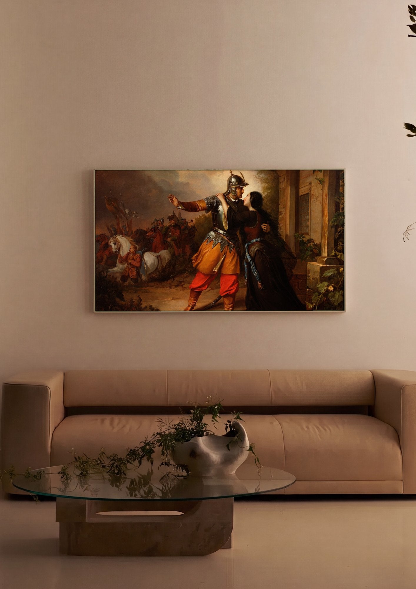 Quadro Decorativo A Partida do Soldado - Józef Simmler em ambiente decorado