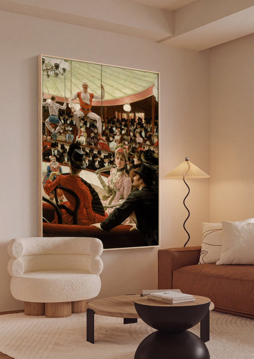 Quadro Decorativo O Círculo de Inverno - James Tissot em ambiente decorado