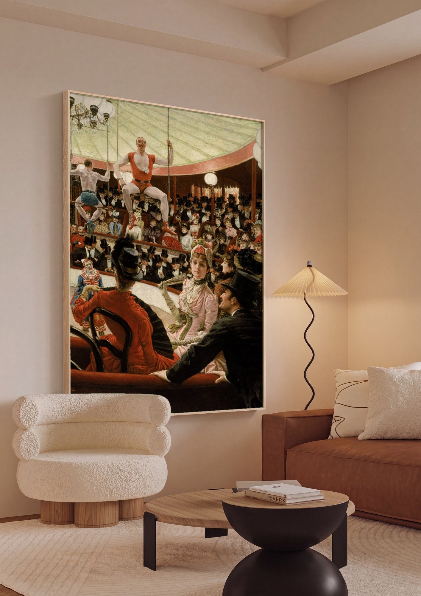 Quadro Decorativo O Círculo de Inverno - James Tissot em ambiente decorado