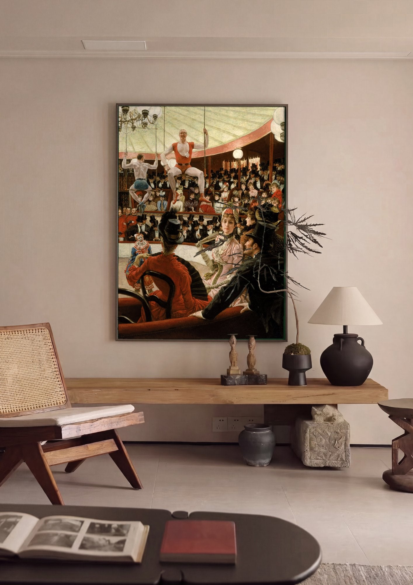 Quadro Decorativo O Círculo de Inverno - James Tissot em ambiente decorado