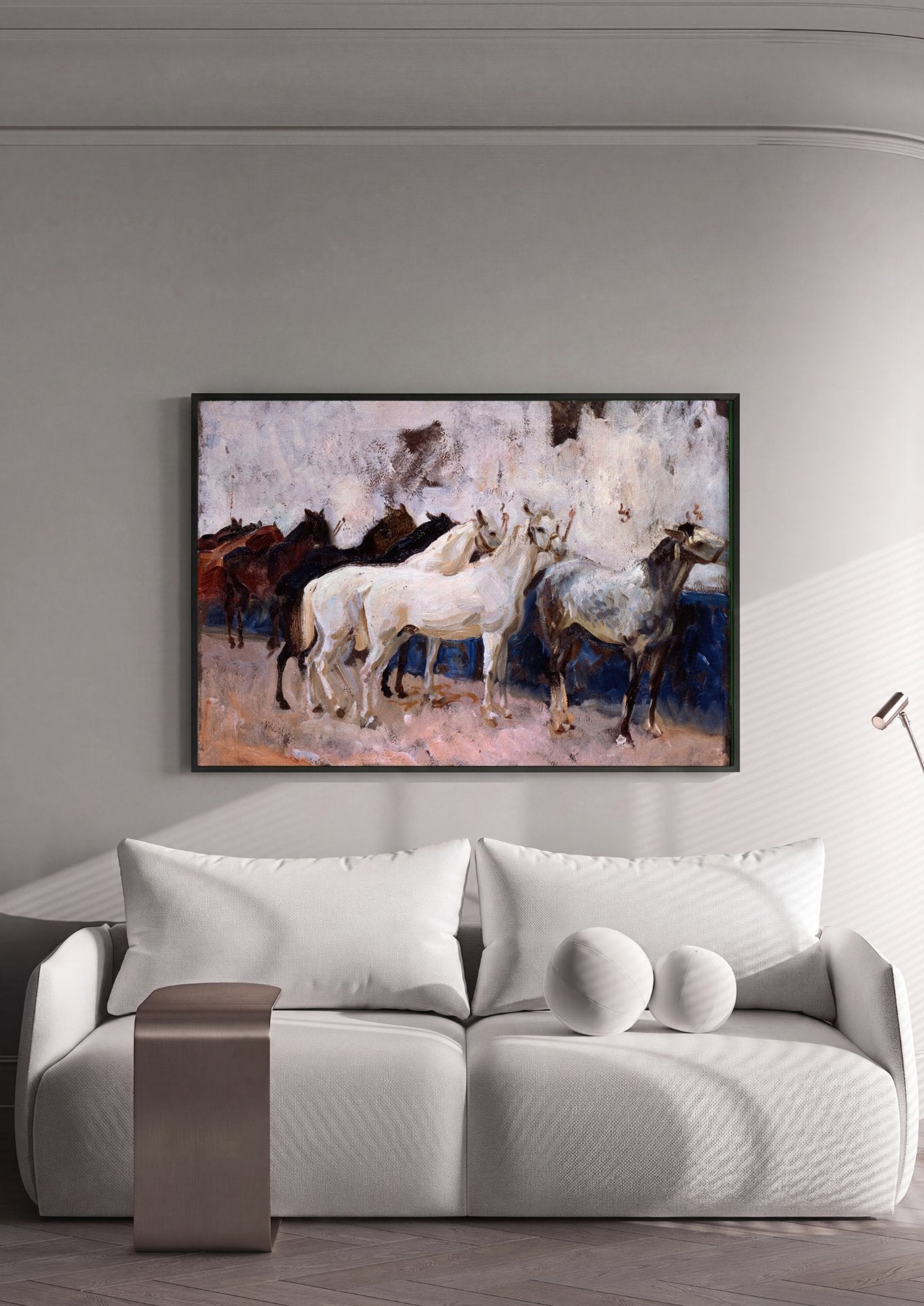 Quadro Decorativo Cavalos em Movimento - John Singer Sargent em ambiente decorado