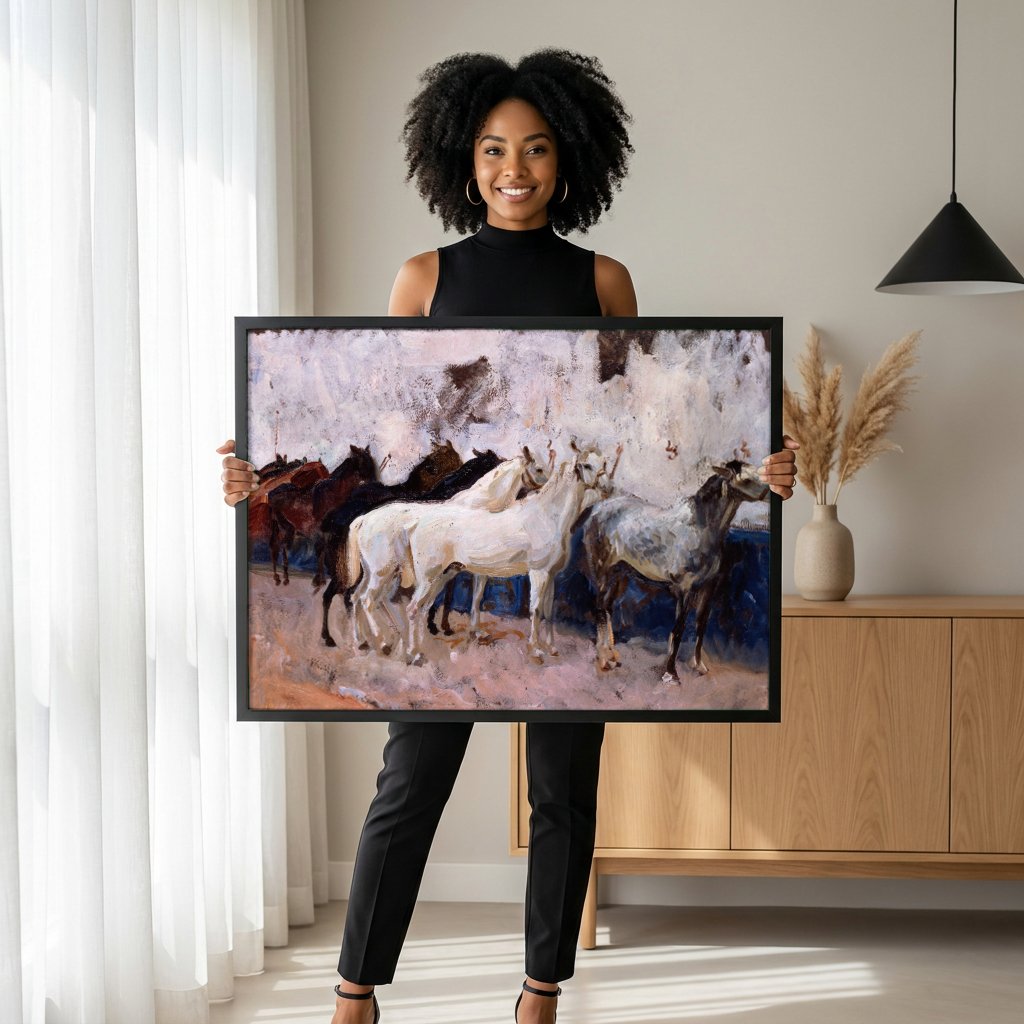 Quadro Decorativo Cavalos em Movimento - John Singer Sargent com modelo em ambiente