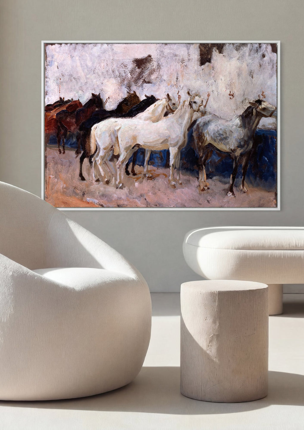 Quadro Decorativo Cavalos em Movimento - John Singer Sargent em ambiente decorado