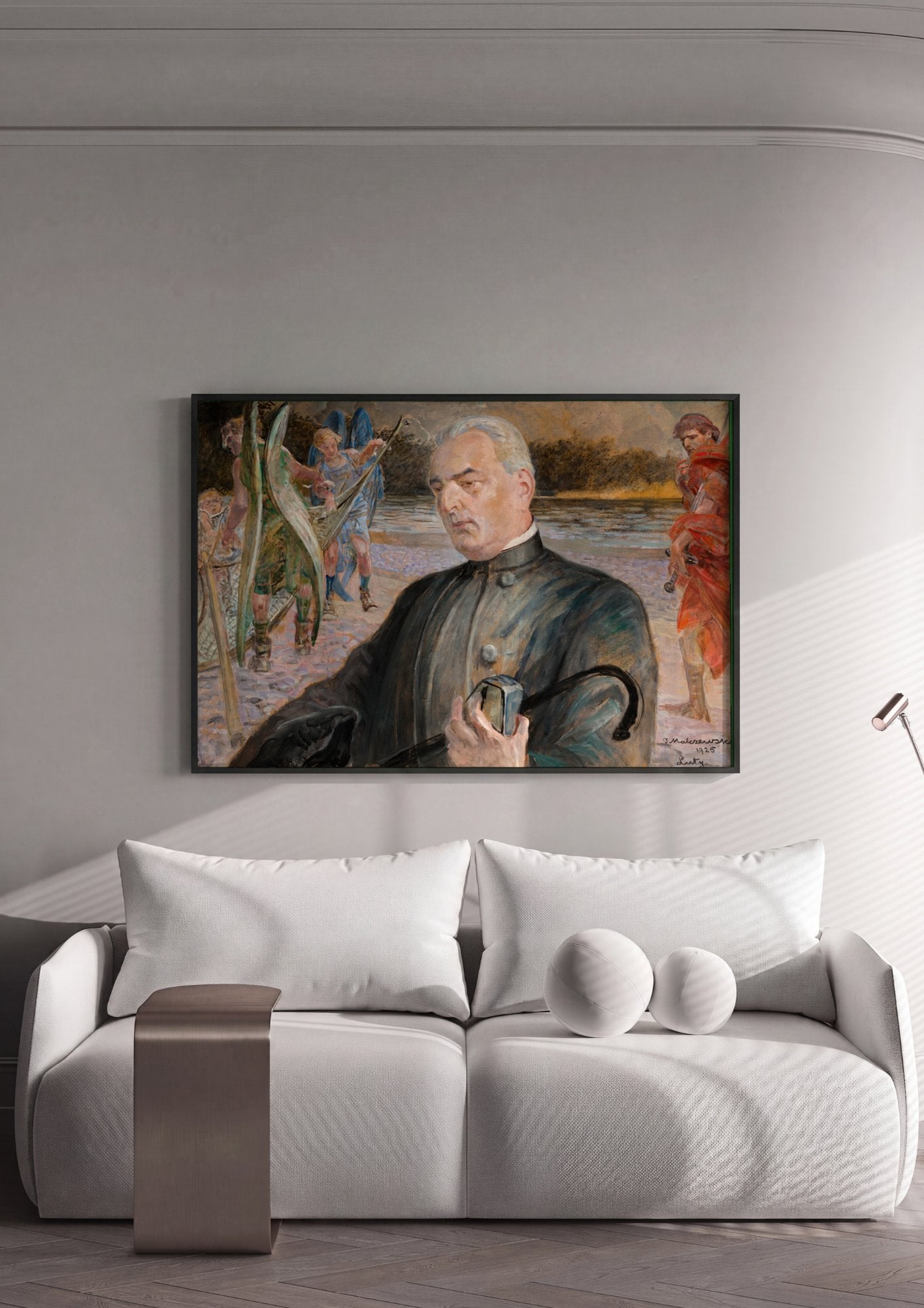 Quadro Decorativo 'O Poeta (Autorretrato)' - Jacek Malczewski em ambiente decorado