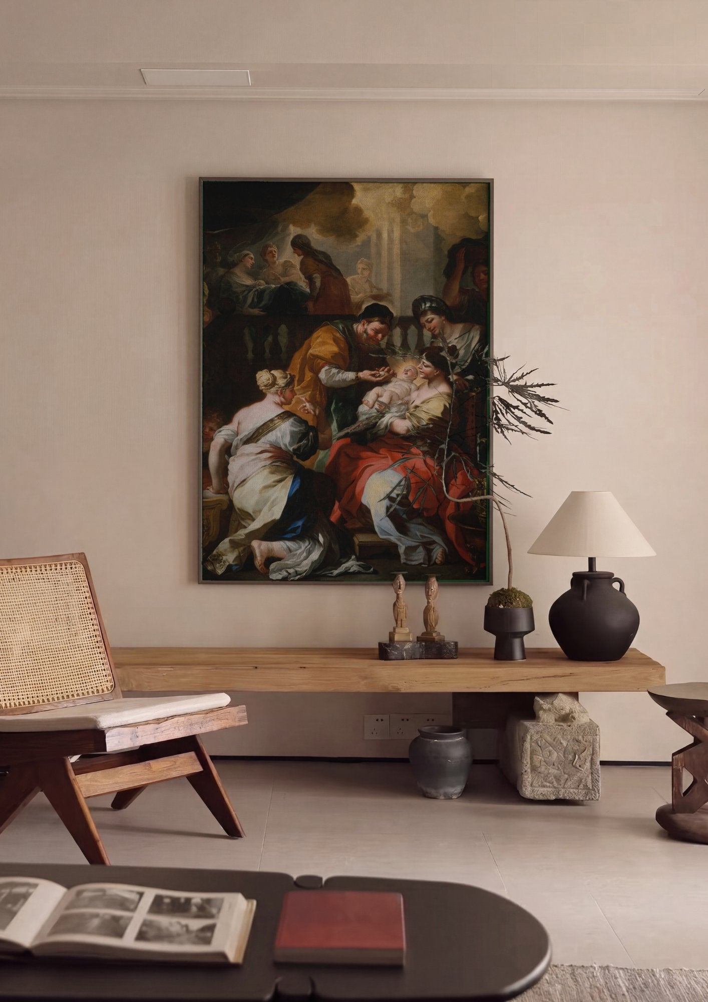 Quadro Decorativo A Circuncisão de São João Batista - Solimena em ambiente decorado