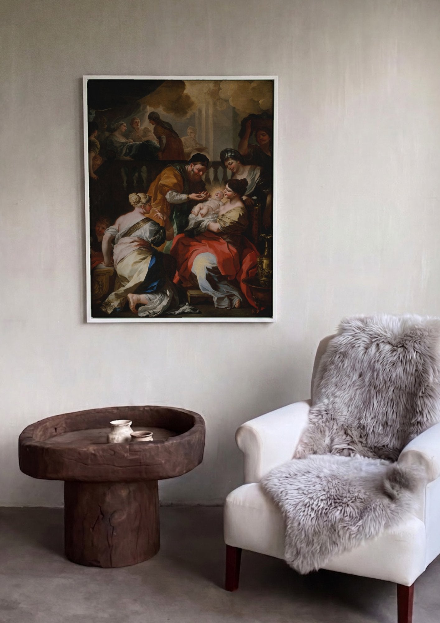 Quadro Decorativo A Circuncisão de São João Batista - Solimena em ambiente decorado