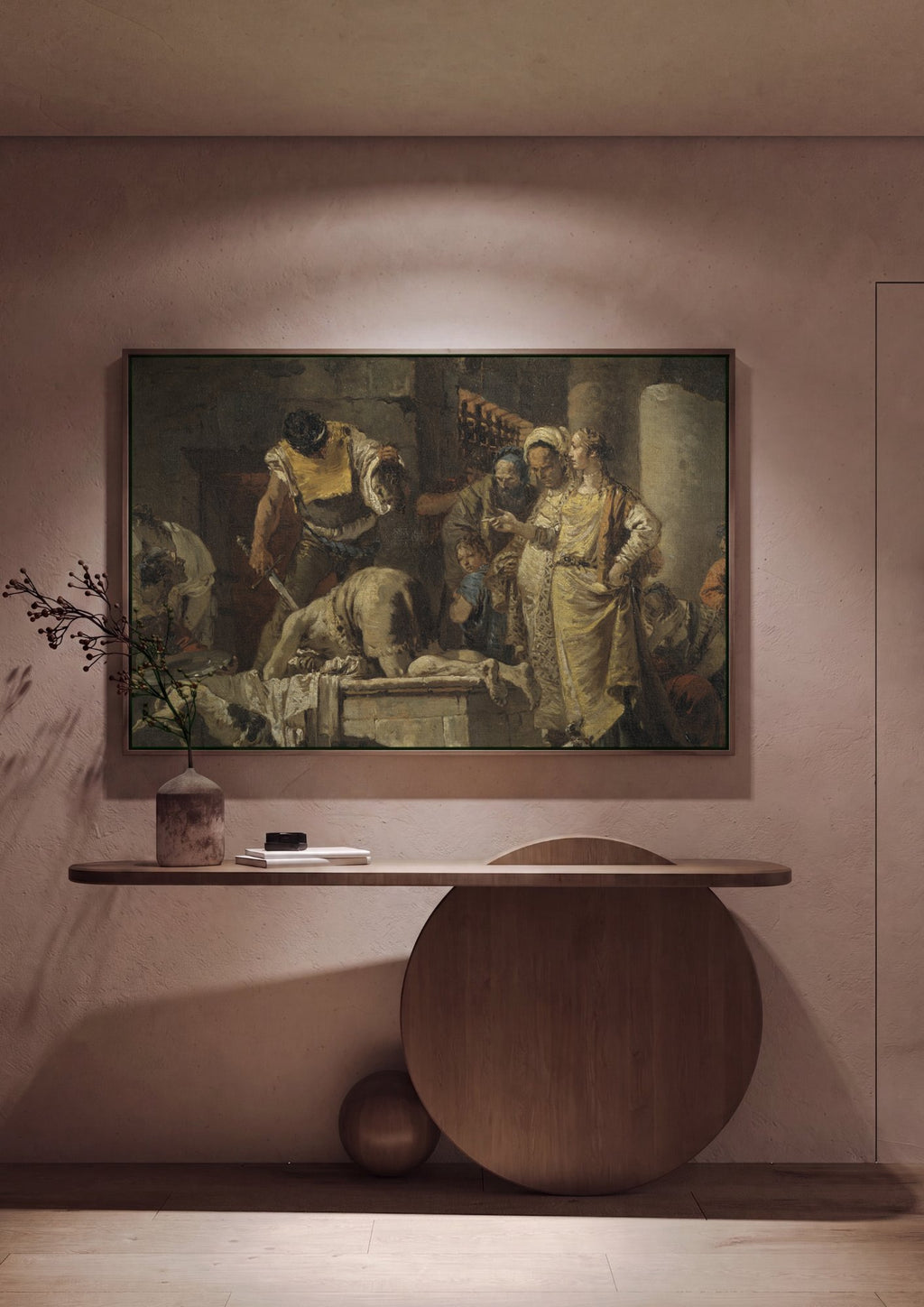 Quadro Decorativo A Decapitação de São João Batista - Tiepolo em ambiente decorado