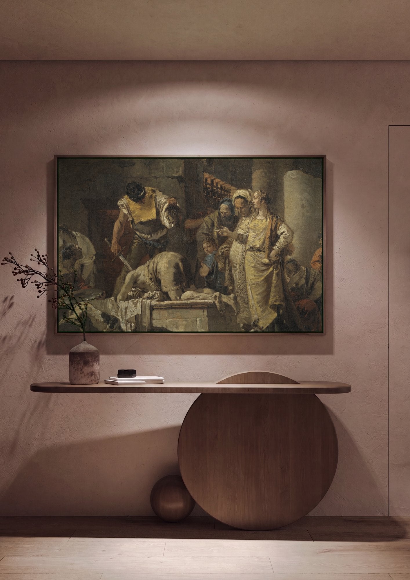 Quadro Decorativo A Decapitação de São João Batista - Tiepolo em ambiente decorado