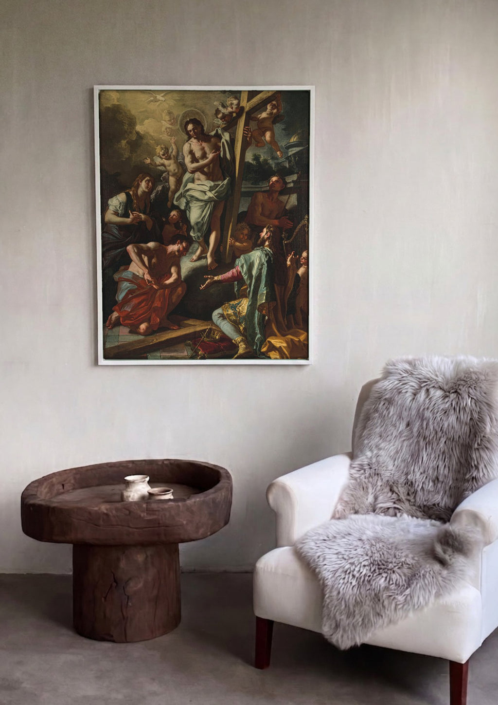 Quadro Decorativo Descida de Cristo ao Limbo - Solimena em ambiente decorado