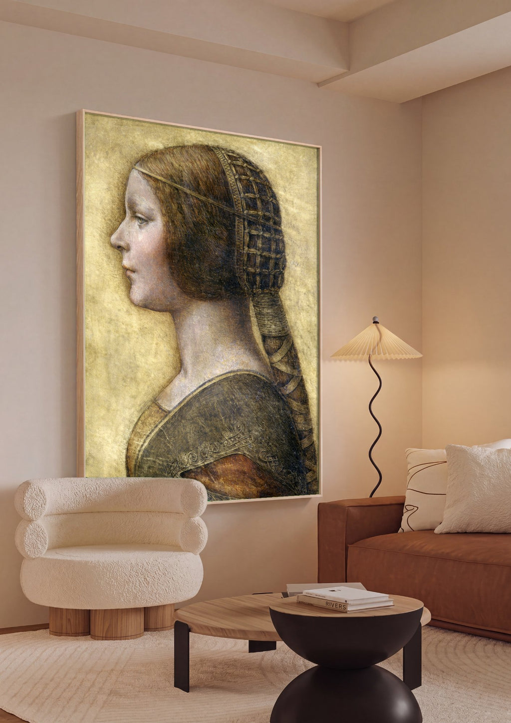 Quadro Decorativo A Dama com o Arminho - Leonardo da Vinci em ambiente decorado