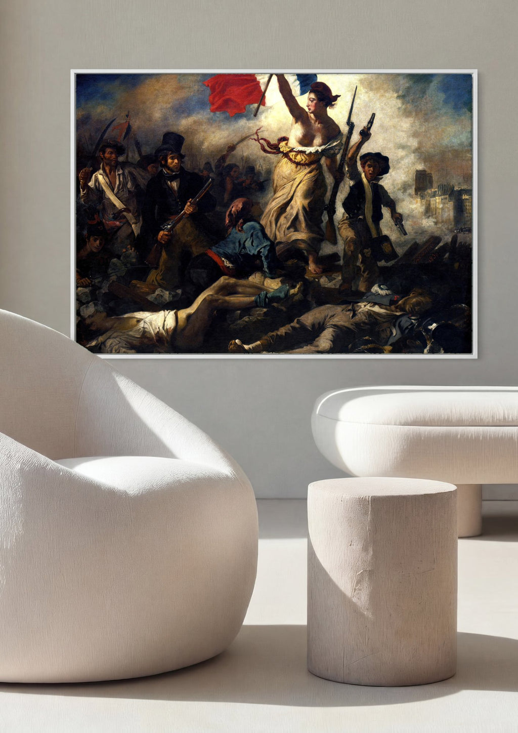 Quadro Decorativo A Liberdade Guiando o Povo - Delacroix em ambiente decorado