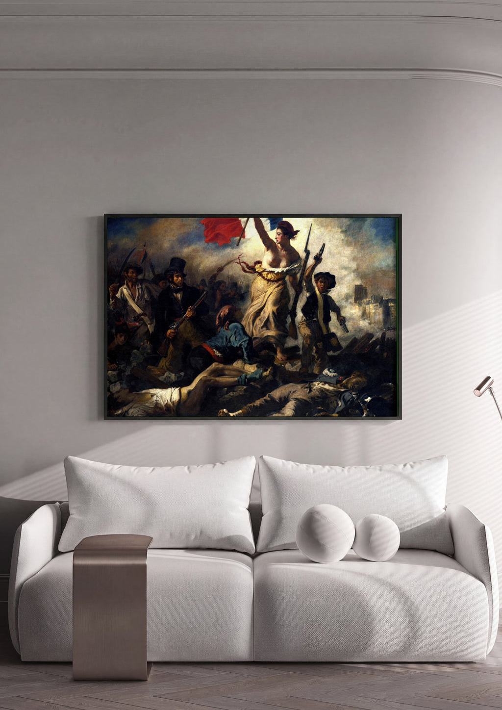 Quadro Decorativo A Liberdade Guiando o Povo - Delacroix em ambiente decorado