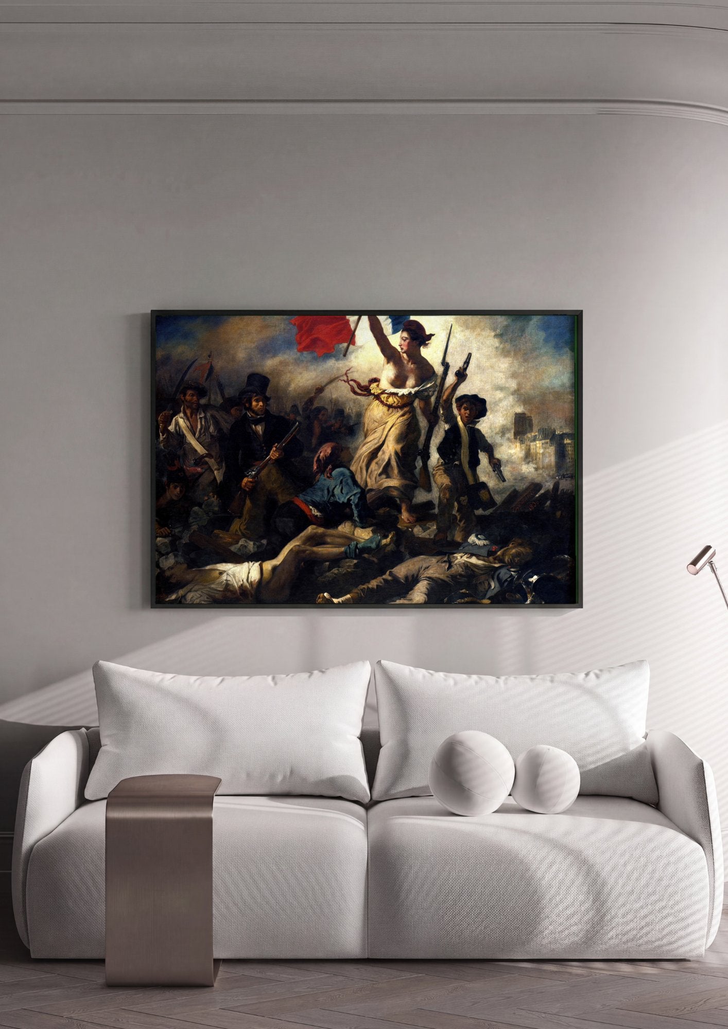 Quadro Decorativo A Liberdade Guiando o Povo - Delacroix em ambiente decorado