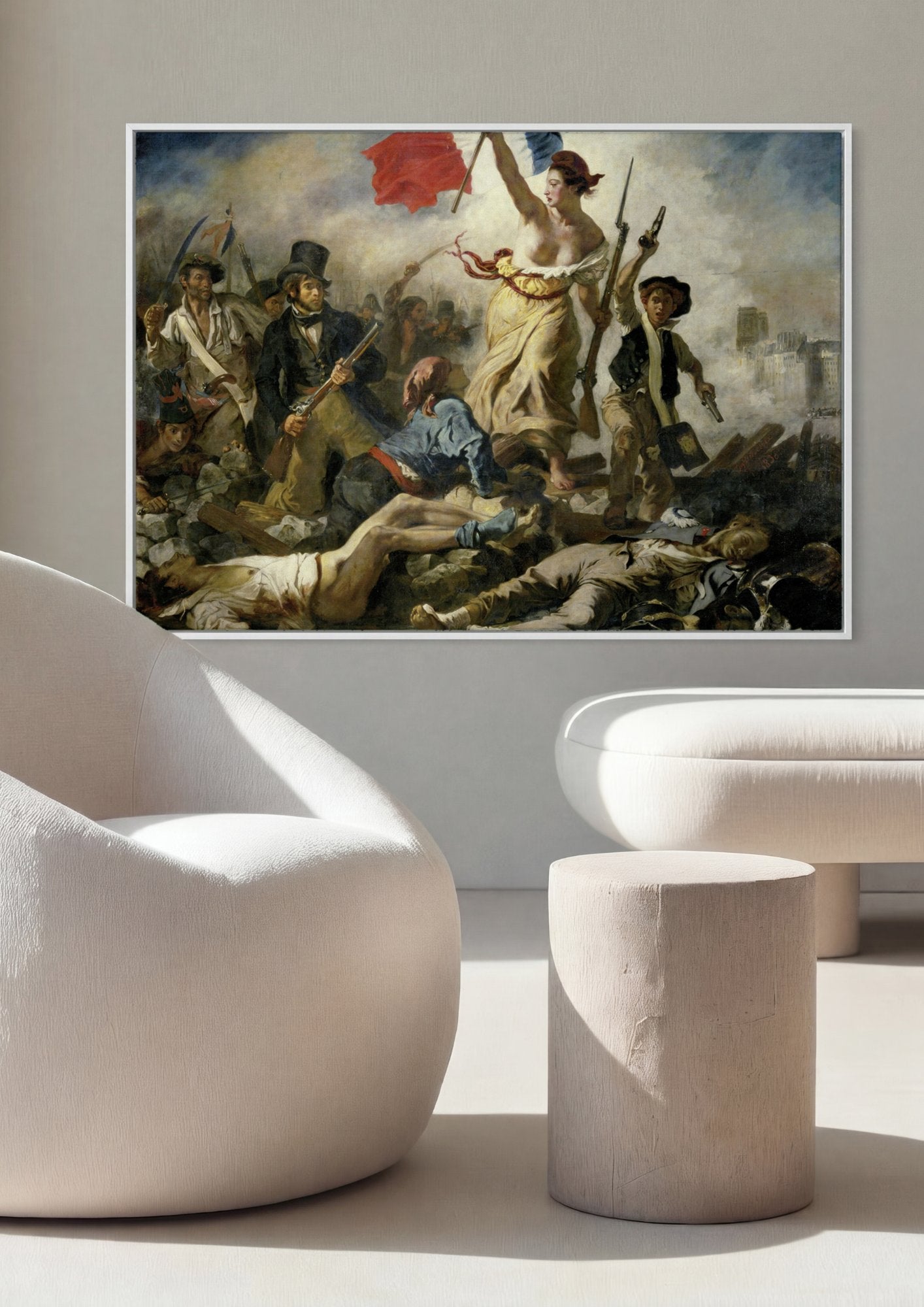 Quadro Decorativo A Liberdade Guiando o Povo - Delacroix em ambiente decorado
