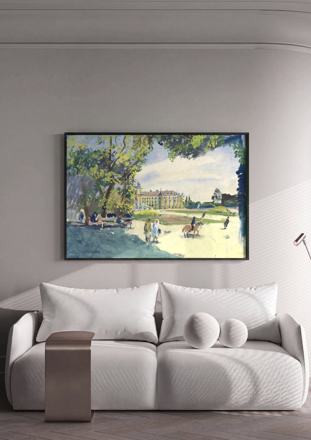 Quadro Decorativo Paisagem com Palácio - Oskar Laske em ambiente decorado