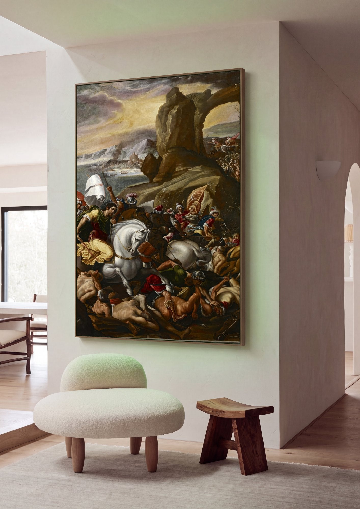 Quadro Decorativo A Batalha de Lepanto - Orazio Borgianni em ambiente decorado