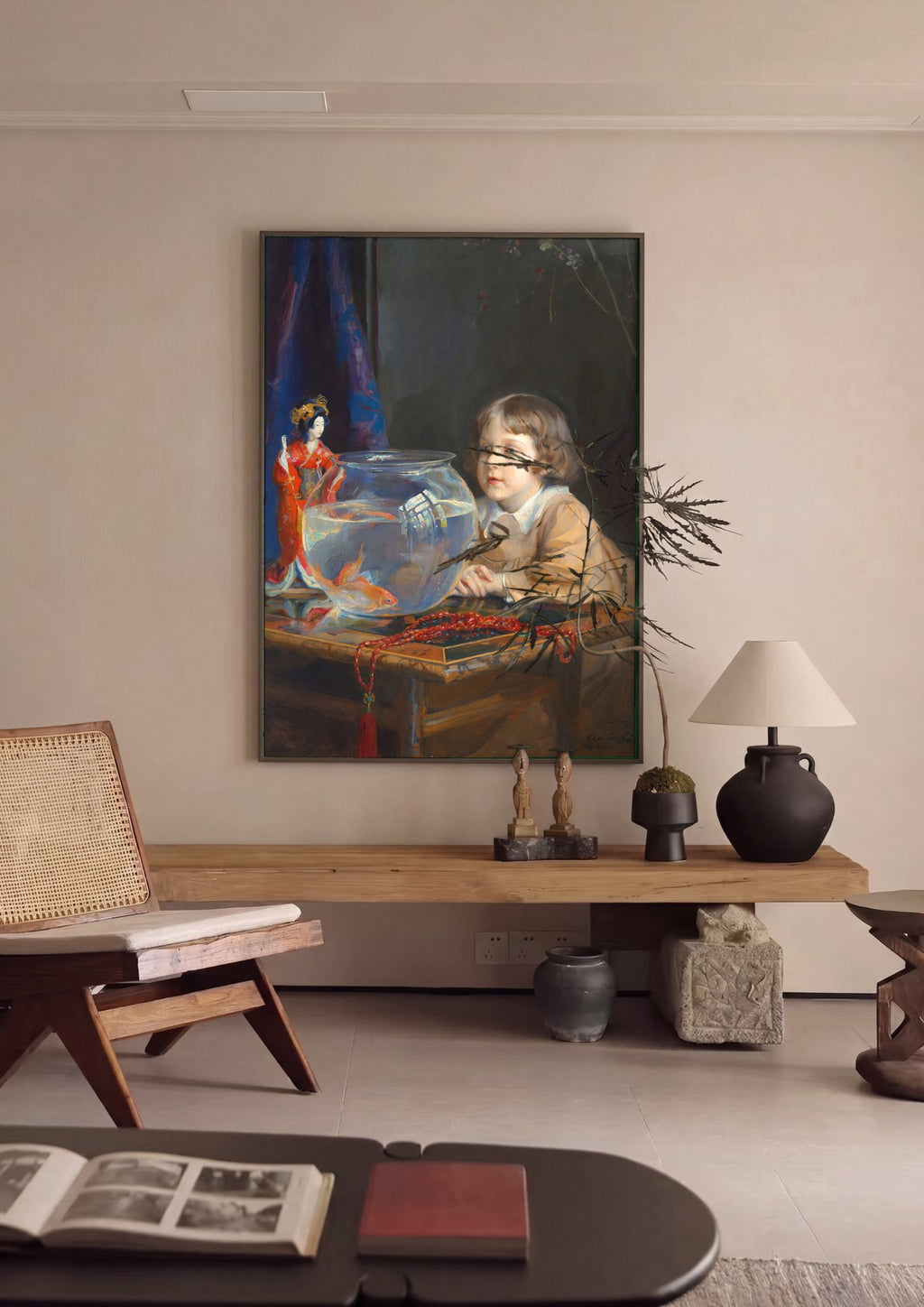 Quadro Decorativo A Menina e o Aquário - Philip Alexius de László em ambiente decorado