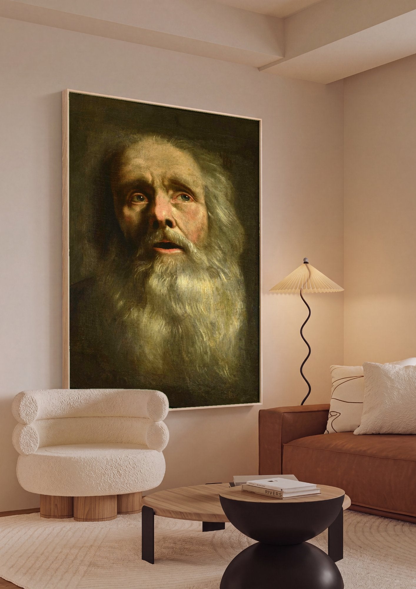 Quadro Decorativo A Cabeça de um Velho - Philippe de Champaigne em ambiente decorado