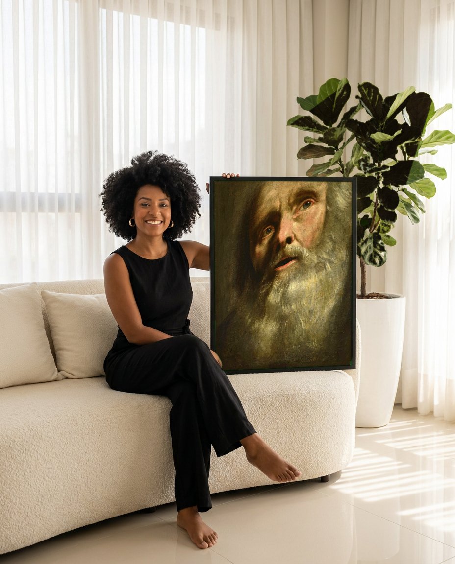 Quadro Decorativo A Cabeça de um Velho - Philippe de Champaigne com modelo em ambiente