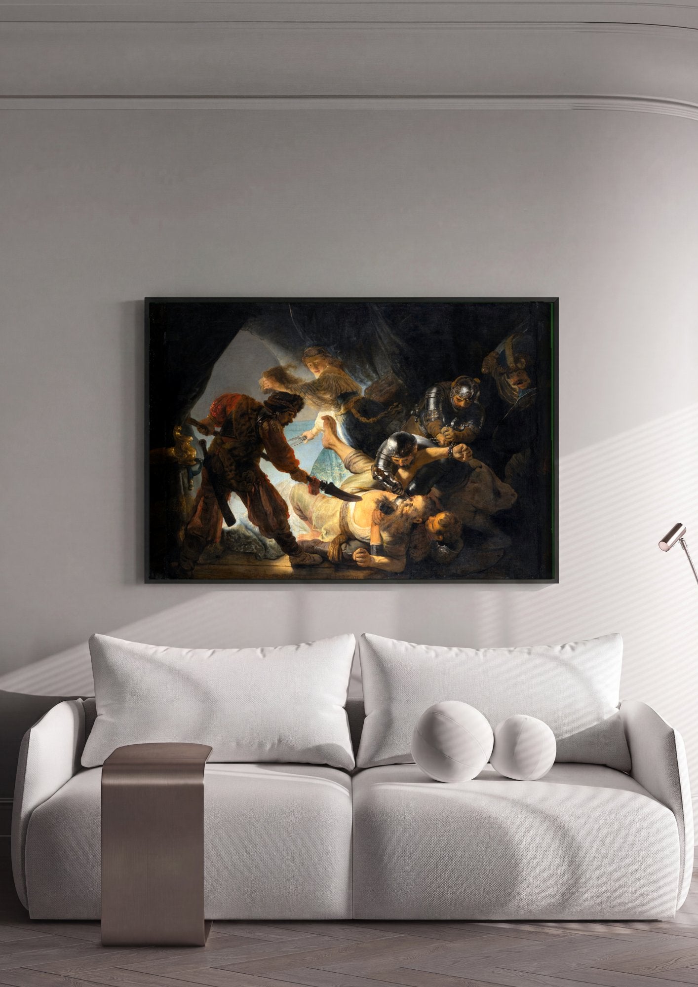 Quadro Decorativo A Cegueira de Sansão - Rembrandt em ambiente decorado
